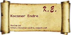 Kocsner Endre névjegykártya